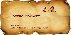Loczka Norbert névjegykártya